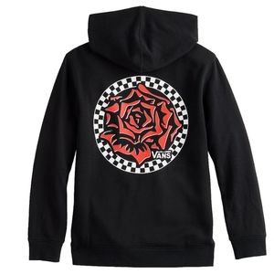 Vans® Rose Front & Back Graphic Hoodie Boy's L New